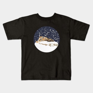 Siberian Tiger Playing with Snow Kids T-Shirt